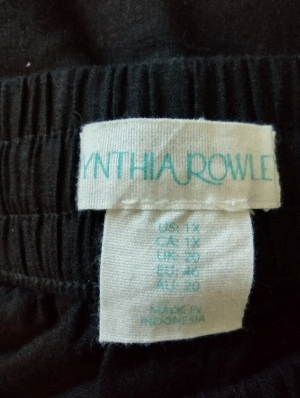 Cynthia Rowley Black Wide Leg Linen Blend Pants Women’s Size 1X Boho Coastal NWT - Picture 4 of 6